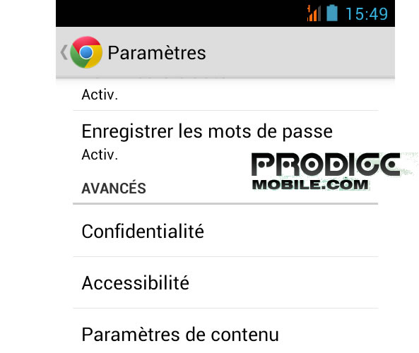 Effacer historique saisie automatique android