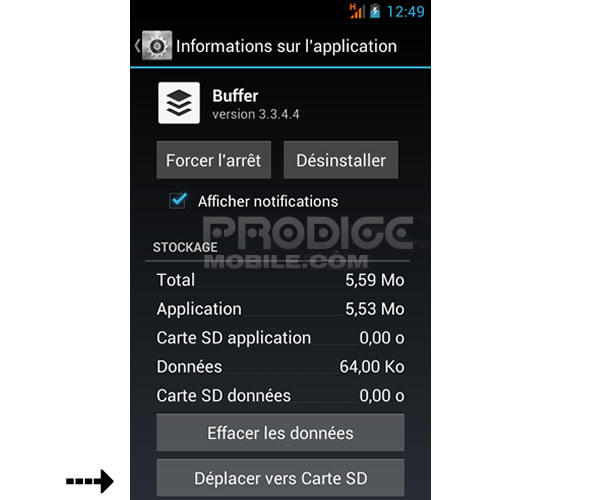 Déplacer vos applications vers une carte SD