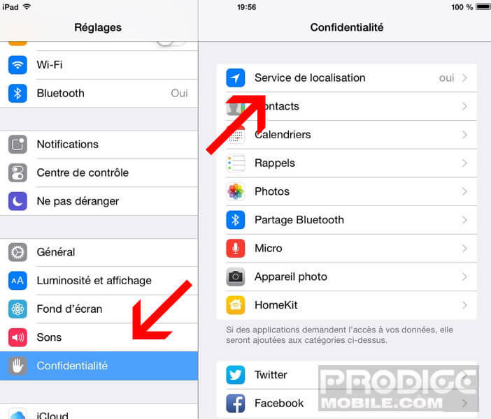 Activer ou désactiver le service de localisation pour des apps spécifiques