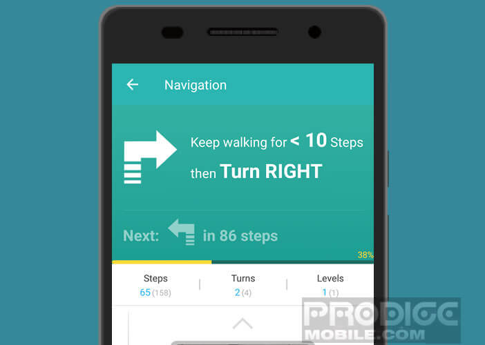 Lancer le mode navigation dans l’application Path Guide