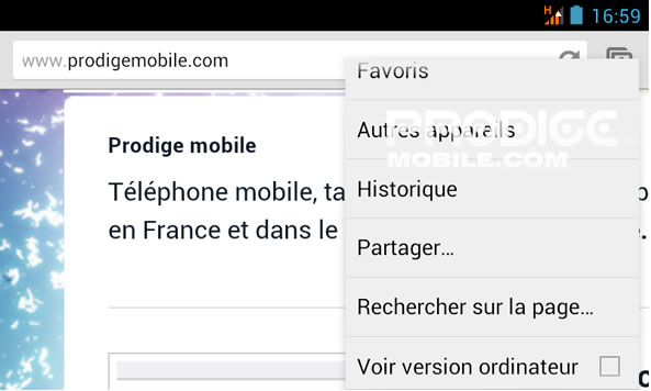 Barre de recherche pour Google Chrome Android