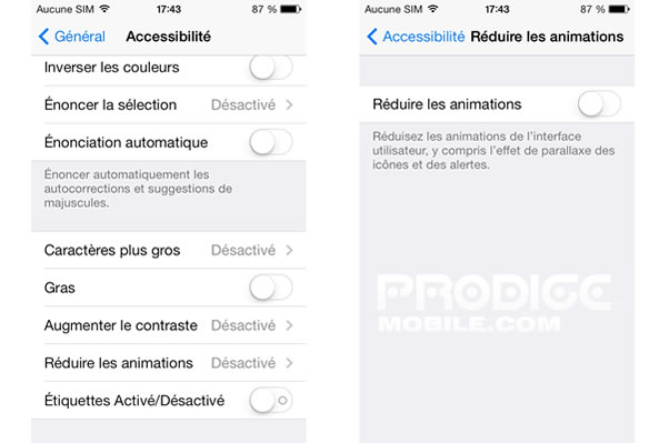 Bloquer les animations des icônes sur l'iPhone