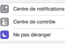 Apple iPhone - Centre de contrôle