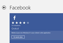 Facebook lance son application pour Windows 8.1
