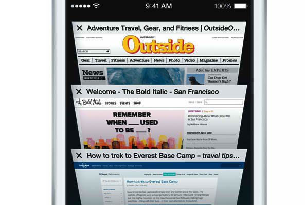 Onglet Safari sous iOs 7