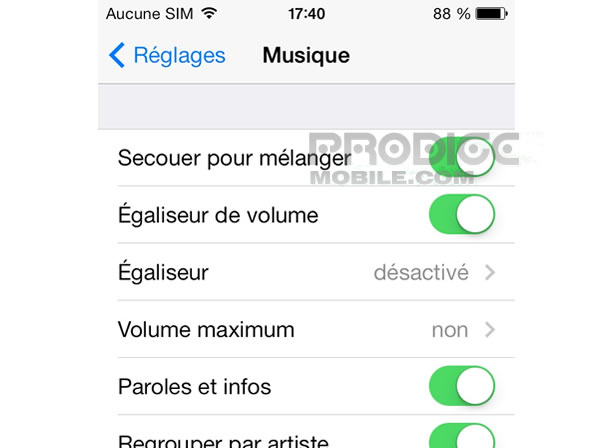 Réglage volume maximum de l'iPhone