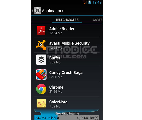 Application Android - Transférer sur carte SD