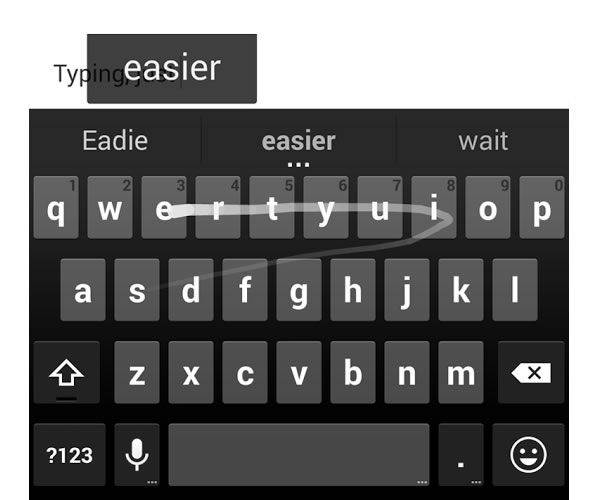 Clavier Google - Saisie texte sans lever le doigt de l'écran