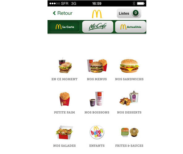Commande Mc Donald's - Smartphone
