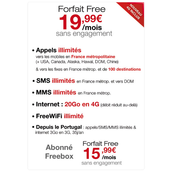 Forfait Free 4G
