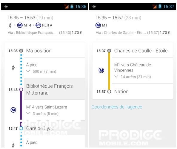 Itinéraire en transports en commun - Google Maps