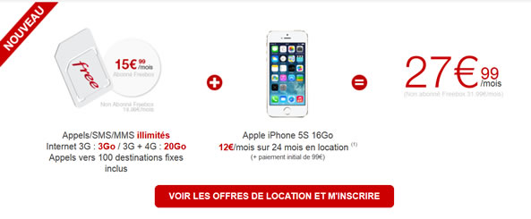 Location de smartphones - Offre de Free Mobile