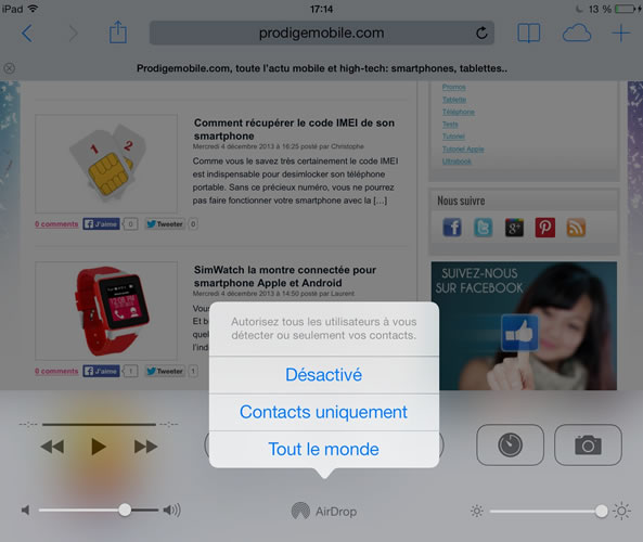 Partager photos iPhone AirDrop Apple