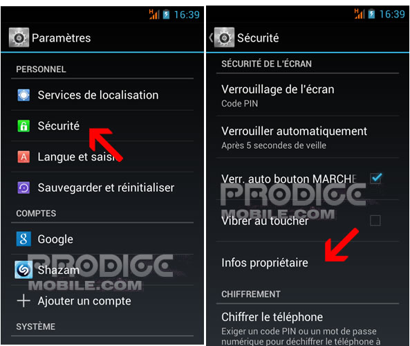 Ajouter un texte à l'écran de verrouillage - Smartphone Android