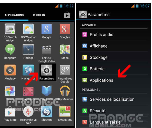 Désactiver les notifications sur un smartphone Android