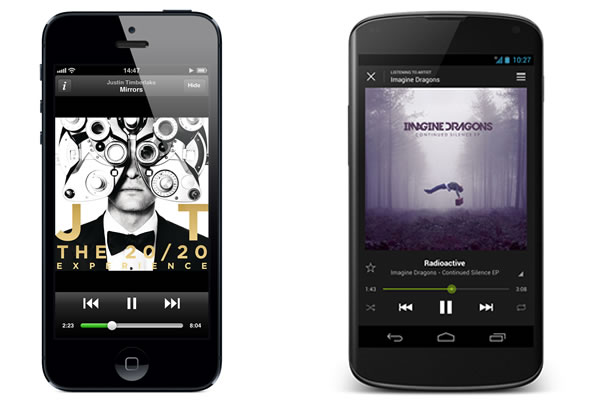 Spotify sur mobile pour les comptes Premium