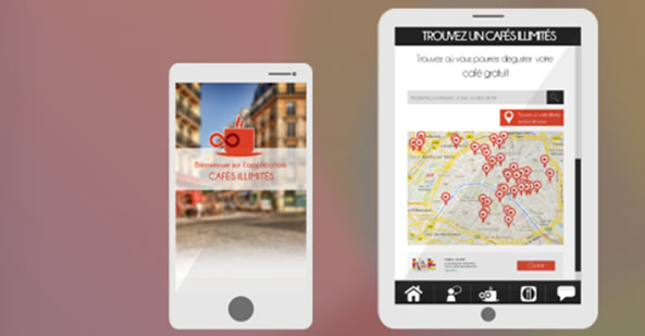 Application pour smartphones Cafés illimités