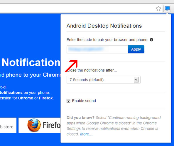 Mot de passe pour Desktop Notification