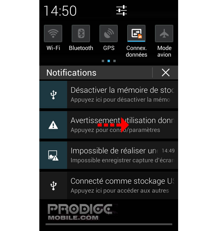 Supprimer une notification