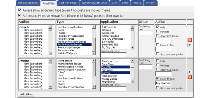 Filtrer les publications de vos contacts