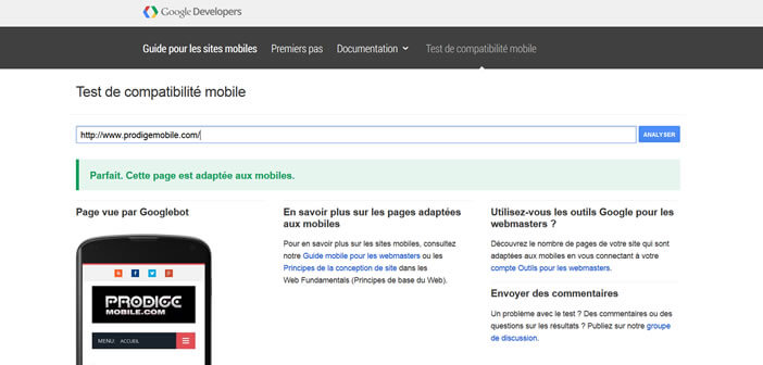 Outil Google pour les sites optimisés mobile