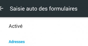 Saisie automatique formulaire - Chrome Android