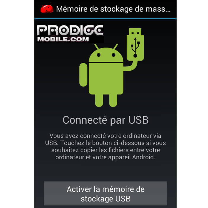 Connexion USB smartphone Android et PC
