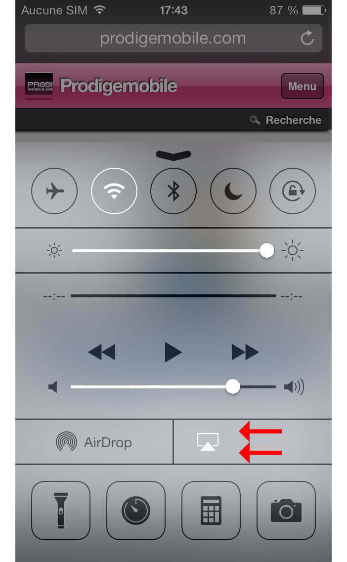 AirPlay sur iPhone