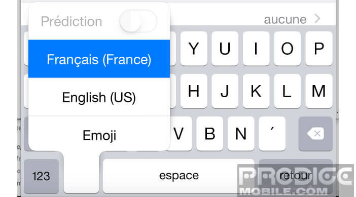 Activer le mode Prédiction de votre clavier Apple