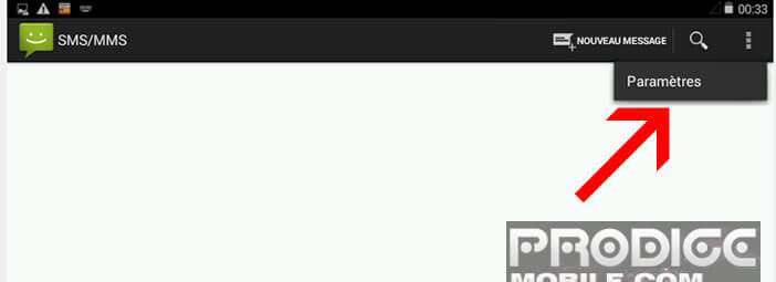 Options et paramètres de l'application SMS d'Android