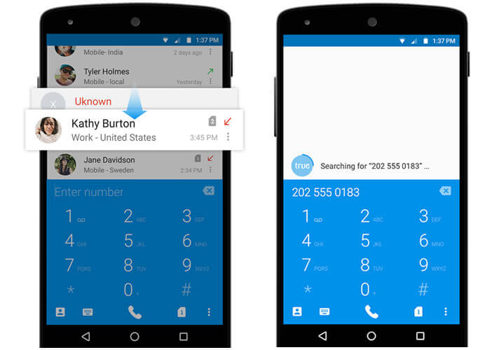 Truedialer - Dialer pour smartphone Android