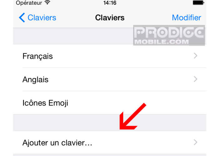 Ajouter un clavier sur votre iPhone et iPad