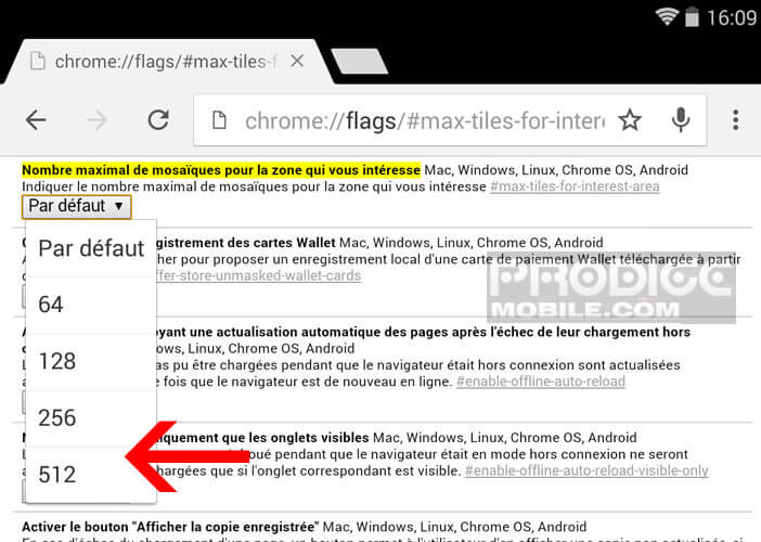 Augmenter la quantité de mémoire RAM sur Chrome pour Android