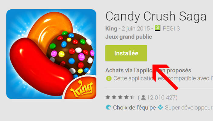 Installer application depuis le site Play Store