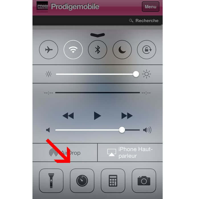 Centre de contrôle : minuteur sur iPhone