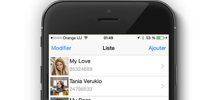 Photo de vos contacts sur l'écran d'accueil de l'iPhone