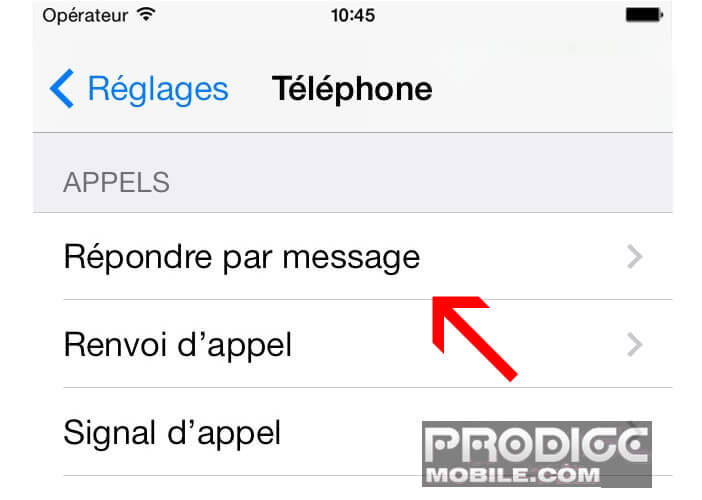 Réponse automatique par SMS