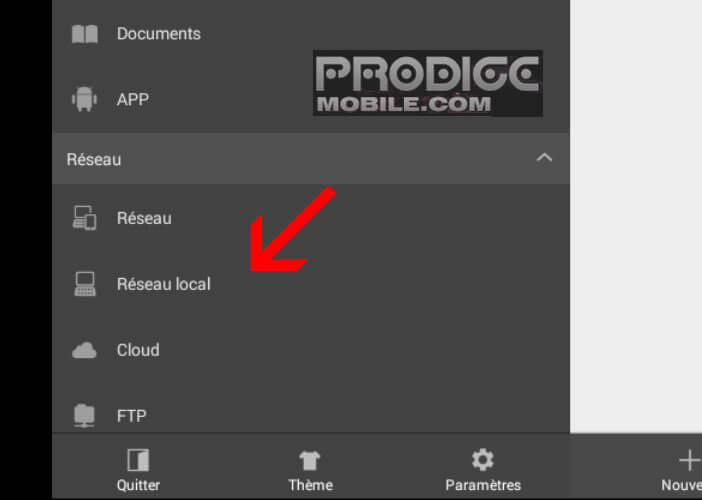Réseau local dans Es Explorateur pour Android