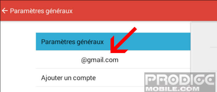 Gmail Android : adresses e-mail