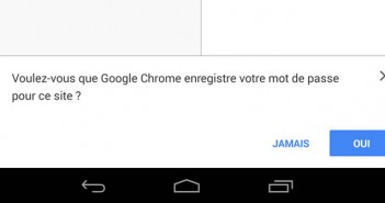 Google Chrome pour Android enregistre vos mots de passe