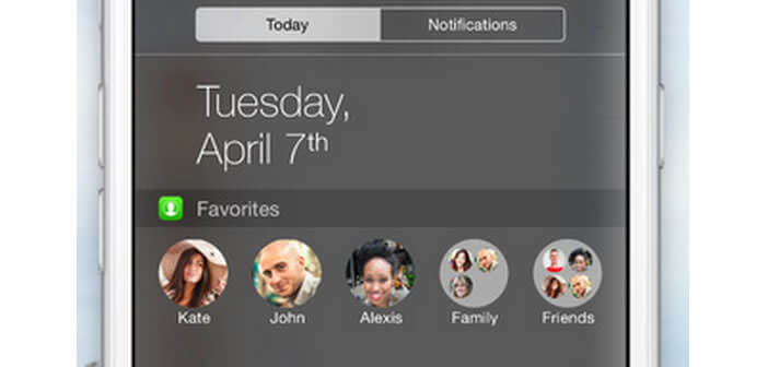 Ajouter contact favoris au centre de notifications de l'iPhone