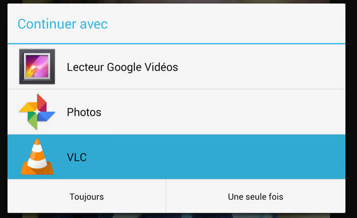 Fenêtre Android: Continuer avec
