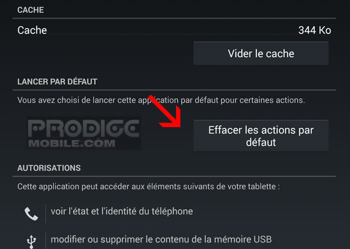 Modifier l'application par défaut pour une action dans Android