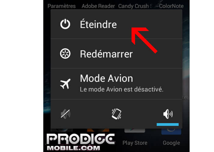 Eteindre son smartphone Android