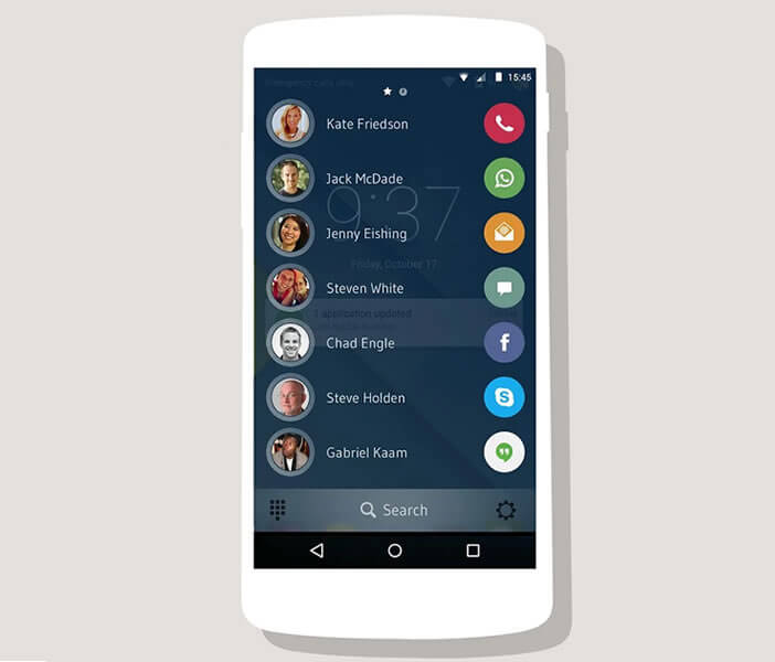 Interface de l'application Drupe Contact