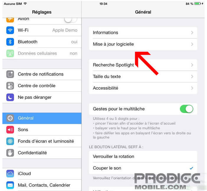 Mise à jour logicielle - iOs 8.4