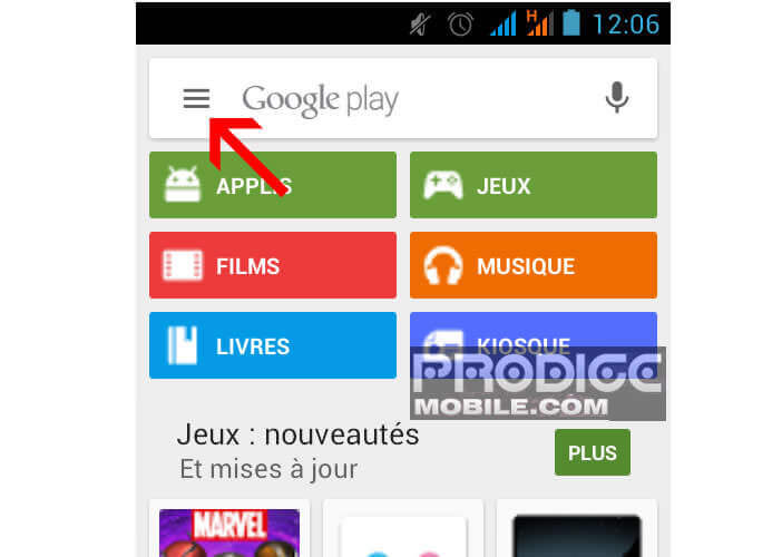 Lancer la mise à jour des applis dans le Play Store