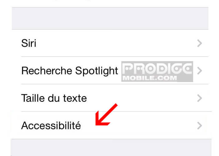 Flash led: options d'accessibilité