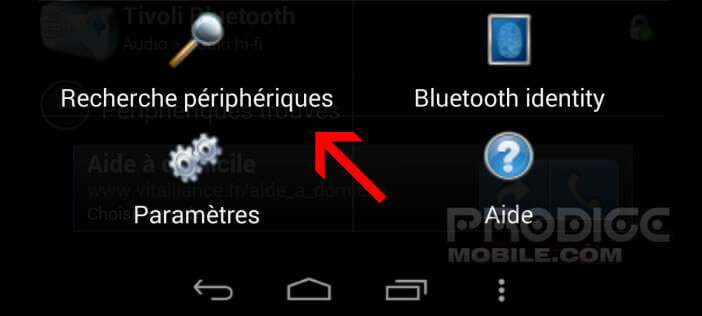 Rechercher un périphérique Bluetooth