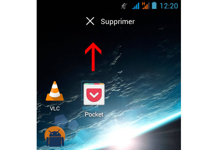 Supprimer une icône sur le bureau Android